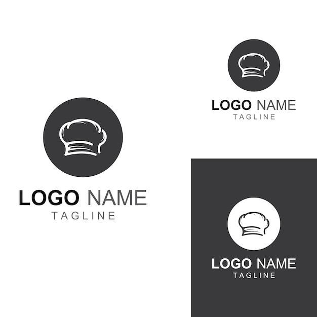 Chef hat logo for restaurant cafe and online food delivery Logo with vector illustration design template