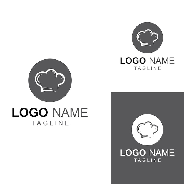 Chef hat logo for restaurant cafe and online food delivery Logo with vector illustration design template