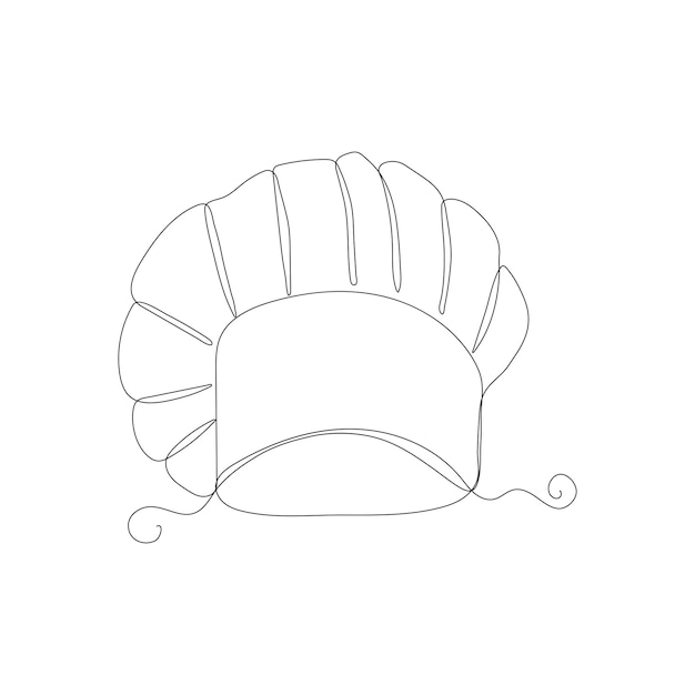 Vector chef hat outline icon chef hat line art logo vector illustration isolated on white background