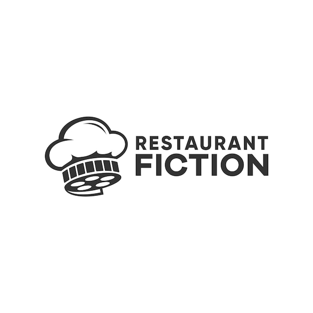 chef hat roll film fiction restaurant logo inspiration