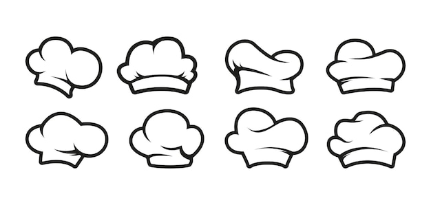 Chef hats big set Vector illustartion