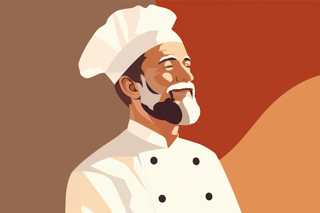 Vector chef illustration with abstract background