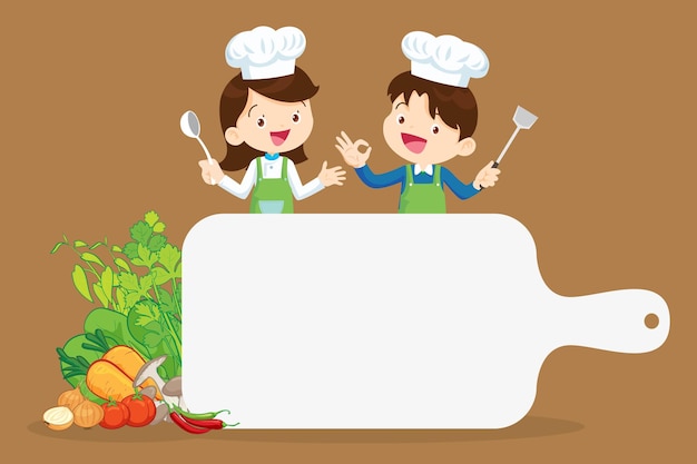 Chef Kids Cooking class design templateCute little chef cooking meal menu