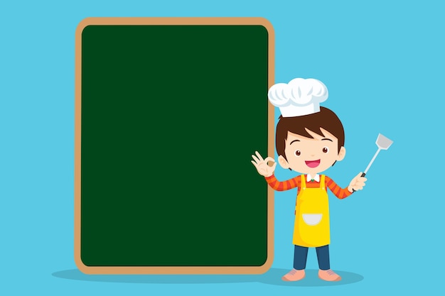 Chef Kids Cooking class design templateCute little chef cooking meal menu