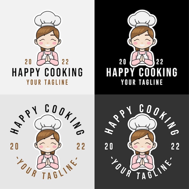 chef kitchen logo for food restaurant and cafe bakery template