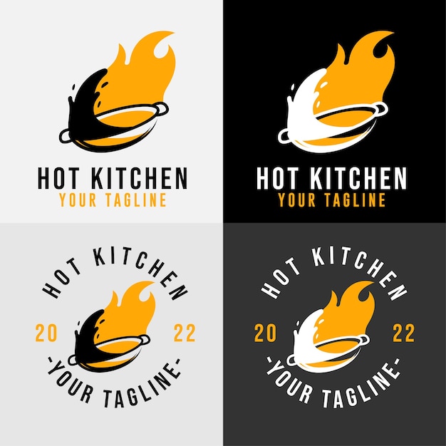 chef kitchen logo for food restaurant and cafe bakery template