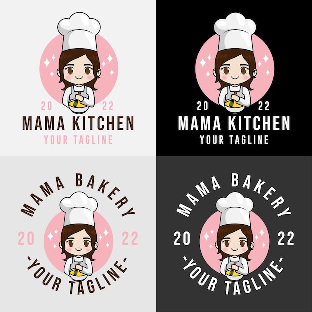 chef kitchen logo for food restaurant and cafe bakery template