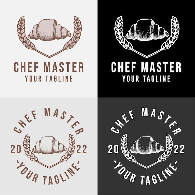 chef kitchen logo for food restaurant and cafe bakery template