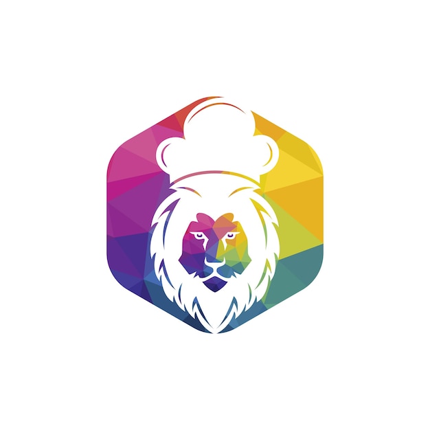 Chef lion vector logo design template