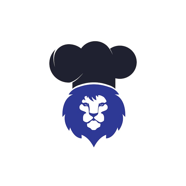 Chef lion vector logo design template