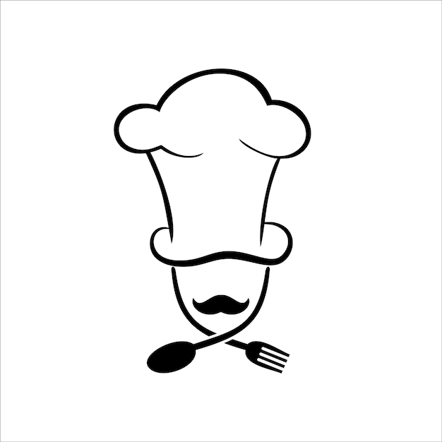 chef logo hat and fork