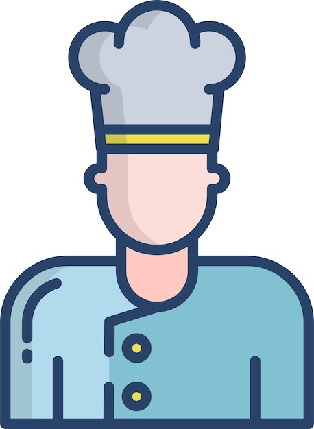 Chef mansolid linear color vector illustration