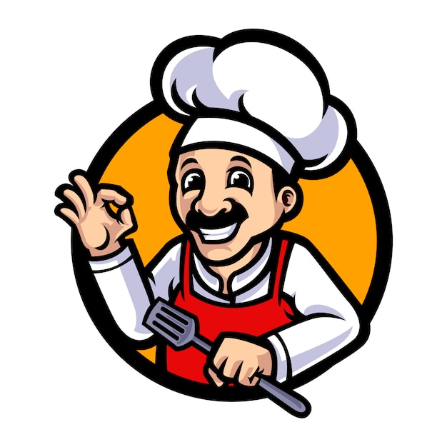 Chef mascot cartoon illustration