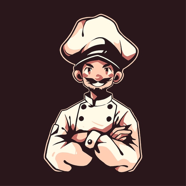 Chef mascot logo design restaurant logo