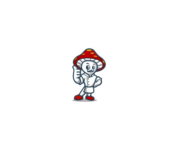 Chef mashroom character mascot logo