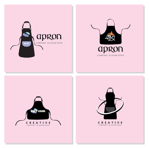 Chef Protective Clothing Apron Logo Vector Sticker Illustration DesignClothingBackground