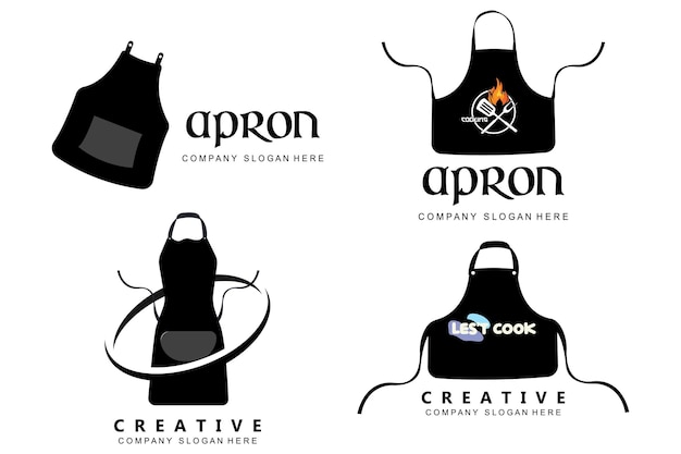 Chef Protective Clothing Apron Logo Vector Sticker Illustration DesignClothingBackground