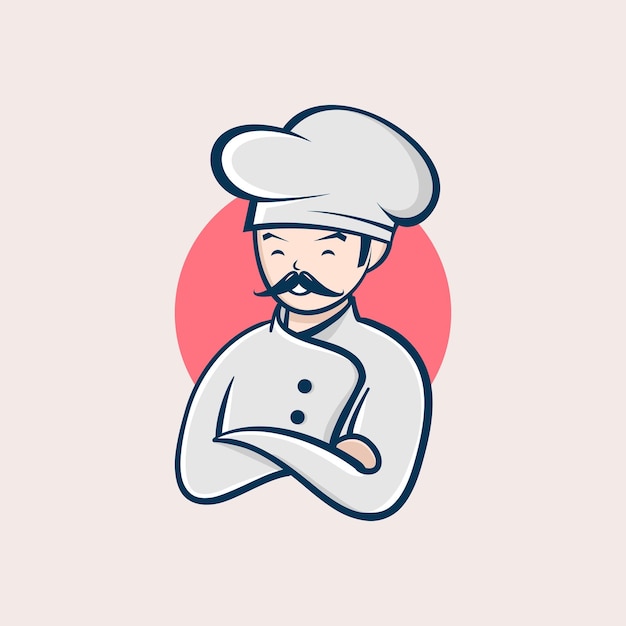 Chef restaurant logo design vector illustration