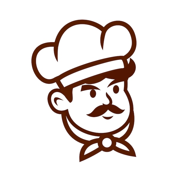 Chef restaurant mascot logo icon design