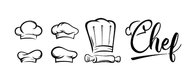 Chef Restaurant modern Logo Set