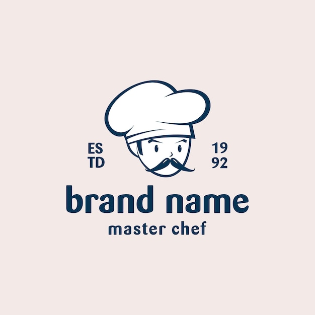 Chef retro logo design vector illustration