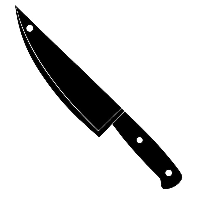 Vector chef s knife black silhouette vector art and illustration