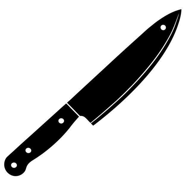 Vector chef s knife black silhouette vector art and illustration