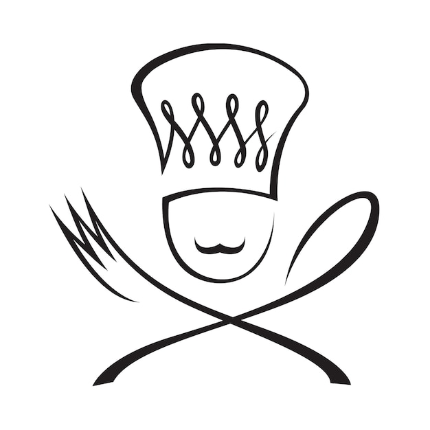 chef with spoon and fork