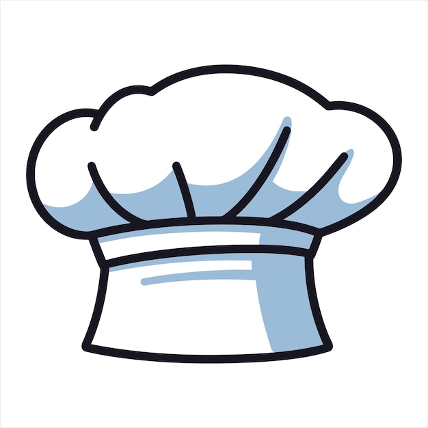 chefs hat flat icon outline in the style of simple vector