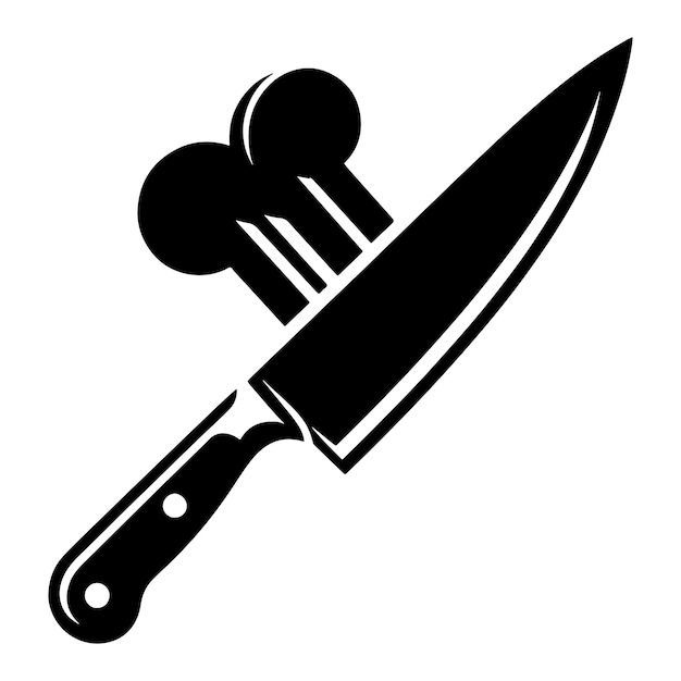 Vector chefs knife silhouette vector illustration