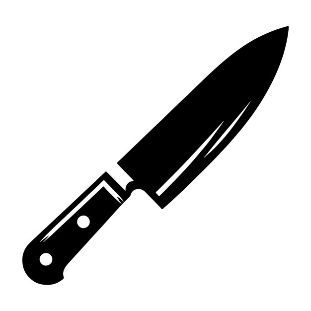 Vector chefs knife silhouette vector illustration