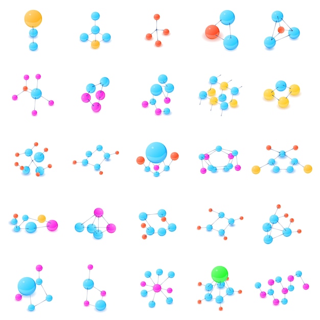 Chemical element icon set