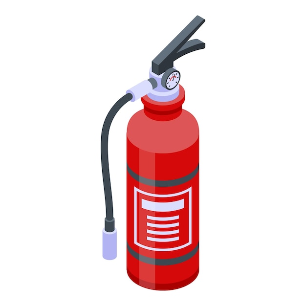 Chemical fire extinguisher icon Isometric of chemical fire extinguisher vector icon for web design isolated on white background