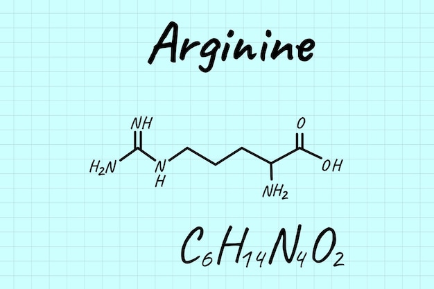 chemical formula of Arginine illustration