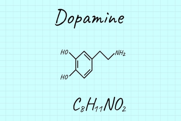 Chemical formula of Dopamine The chemical formula of dopamine