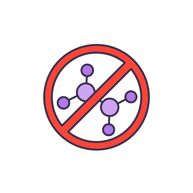 Chemical free icon with a molecule vector