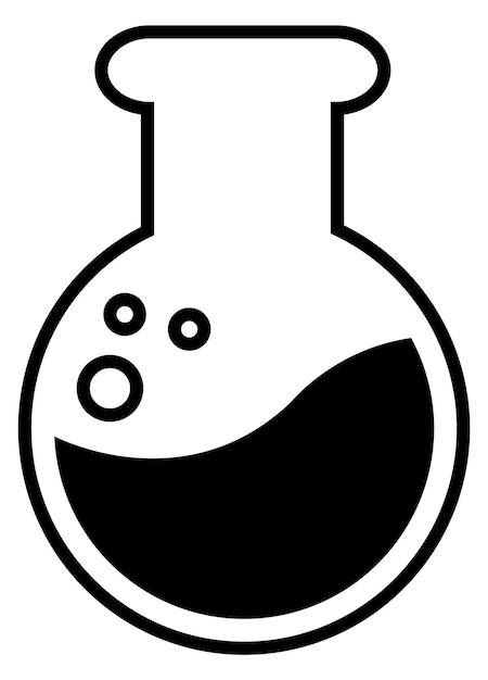 Chemical liquid flask icon Black lab reaction symbol