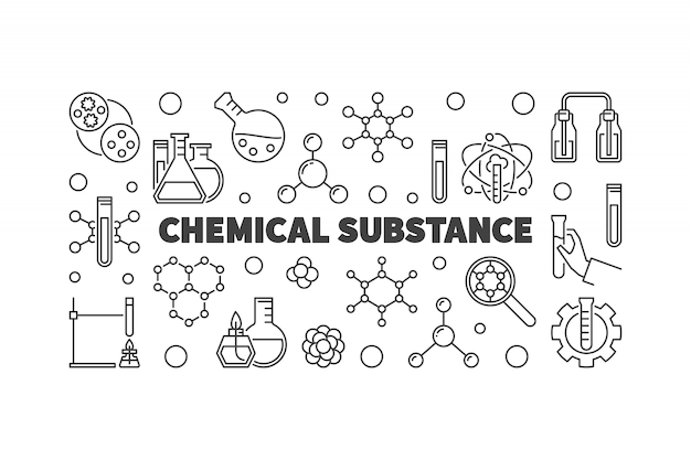 Chemical Substance chemistry outline icon illustration