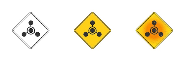 Chemical weapon warning icon Vector illustration