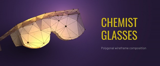 Chemist glasses in polygonal wireframe style