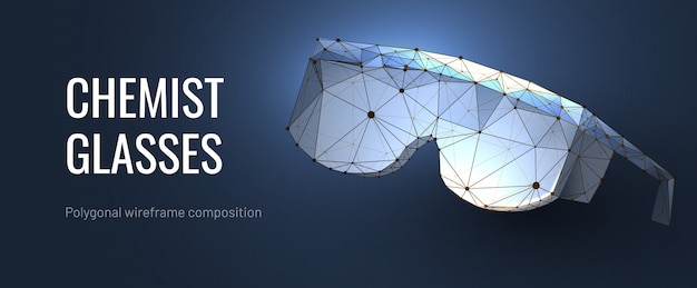 Chemist glasses polygonal wireframe