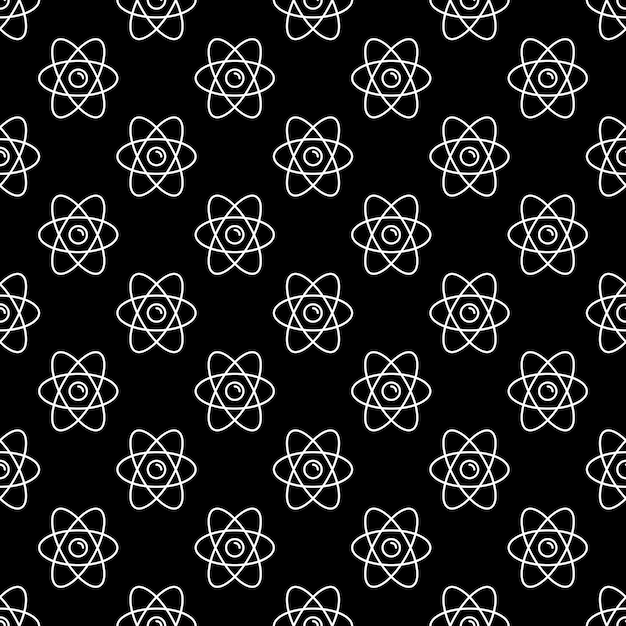 Chemistry Atom vector dark line seamless background Physics Pattern