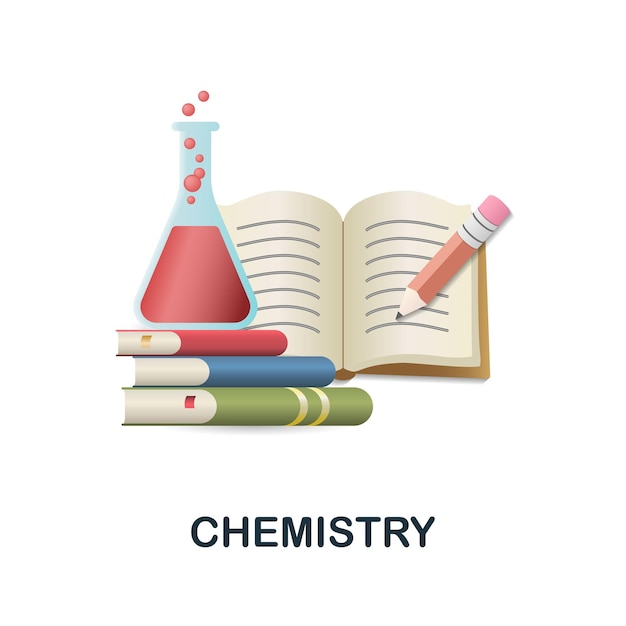 Chemistry icon 3d illustration from back to school collection Creative Chemistry 3d icon for web design templates infographics and more