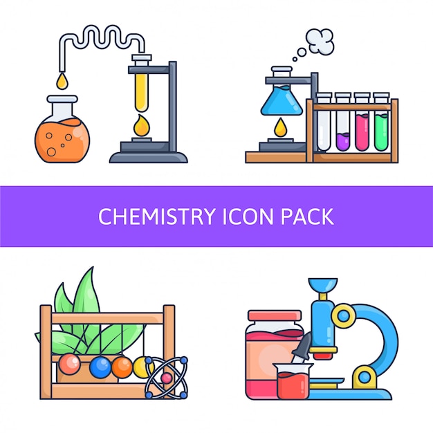 Chemistry in Laboratory Icon Pack