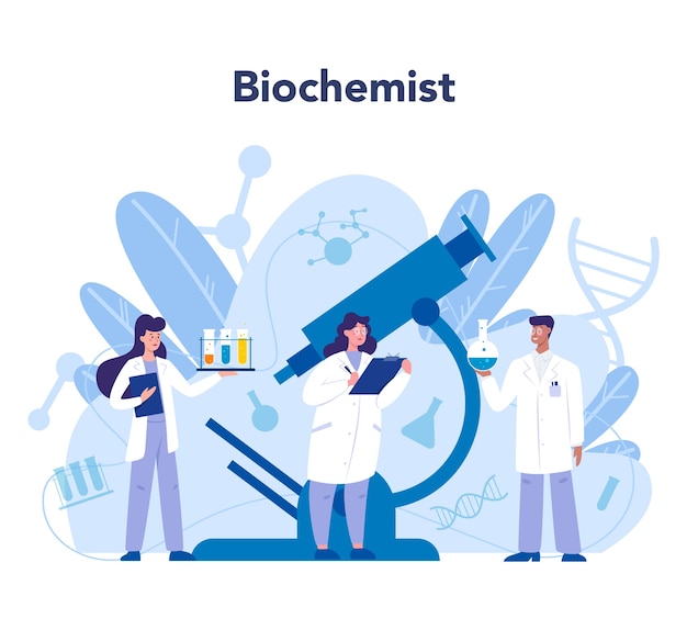 Chemistry science concept. Scientific experiment in the laboratory. Science equipment, chemical research. Biochemistry.  