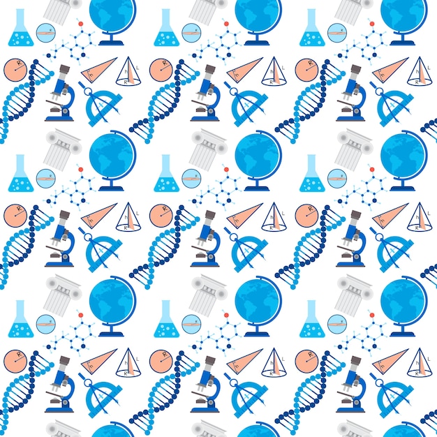 Vector chemistry science education seamless pattern 