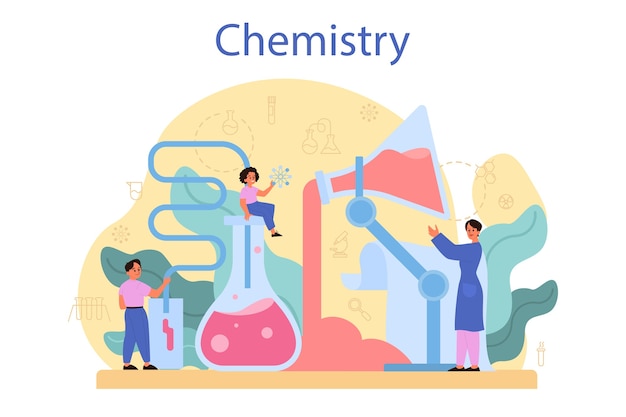 Chemistry studying concept in flat design