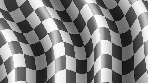 Chequered flag background Speedway rally finish racing winner flag with grid texture and champion trophy vector illustration