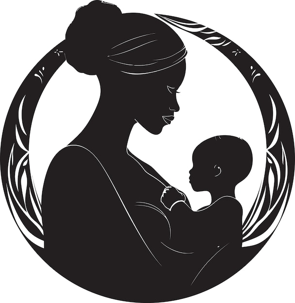 Cherished Connection Iconic Design Maternal Love Woman and Child Logo