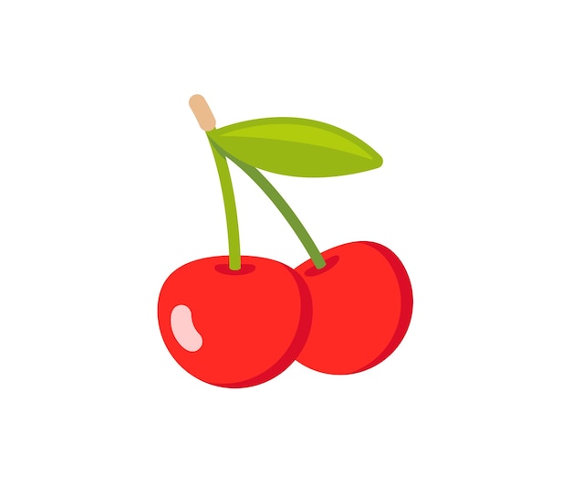 Cherries vector isolated icon. Emoji illustration. Cherry vector emoticon